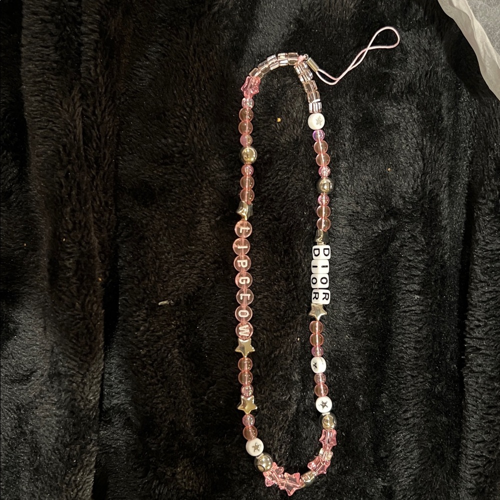 Dior Phone Ring with Pink and White Details